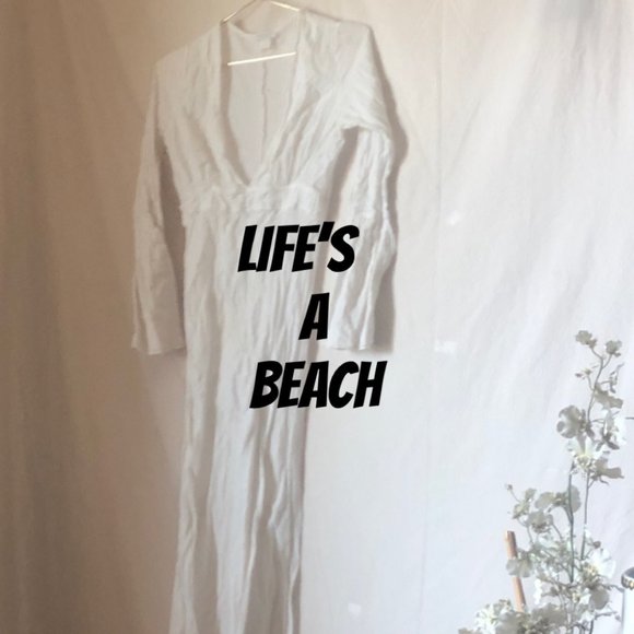 Debbie Kay size Small White gauze Maxi dress - Picture 2 of 9